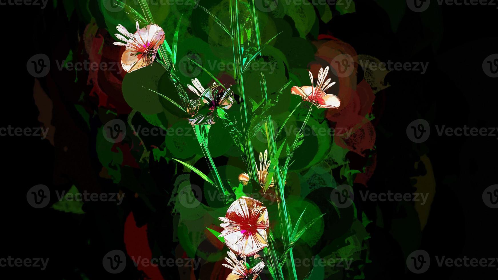 botanische digitale illustration der abstrakten blumen foto