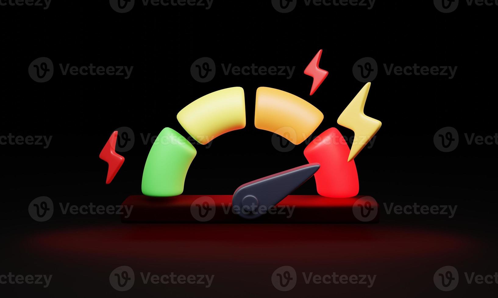 Stresslevel-Messgerät, emotionaler Krisenindikator, 3D-Illustrationskonzept. foto