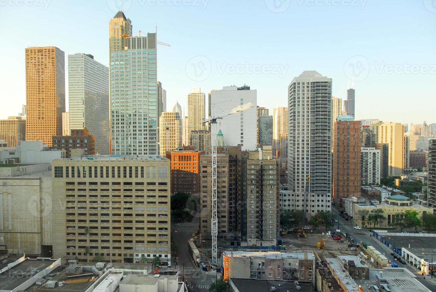 Blick auf die Skyline von Chicago foto