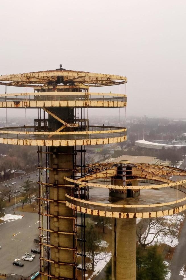 Queens, New York - 10. März 2019 - der New York State Pavilion, ein Überbleibsel der Weltausstellung von 1964 im Flushing Meadows-Corona Park foto