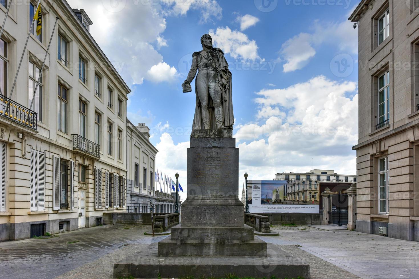 Statue von Augustin Daniel Belliard, Comte Belliard et de l'Empire, der ein französischer General unter Napoleon war. in Brüssel, Belgien. foto