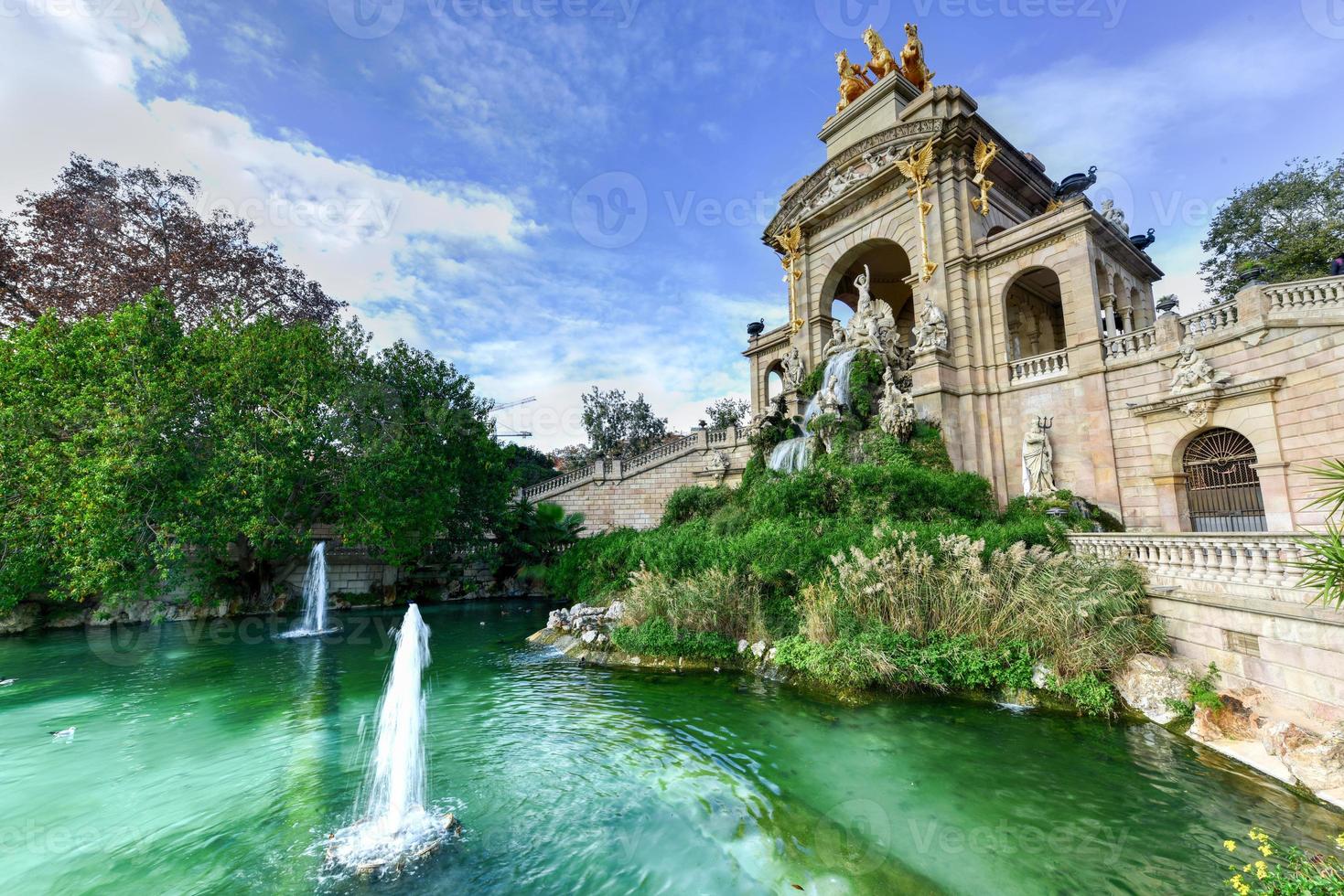 Brunnen im Parc de la Ciutadella. es ist ein park am nordöstlichen rand von ciutat vella, barcelona, katalonien, spanien. foto