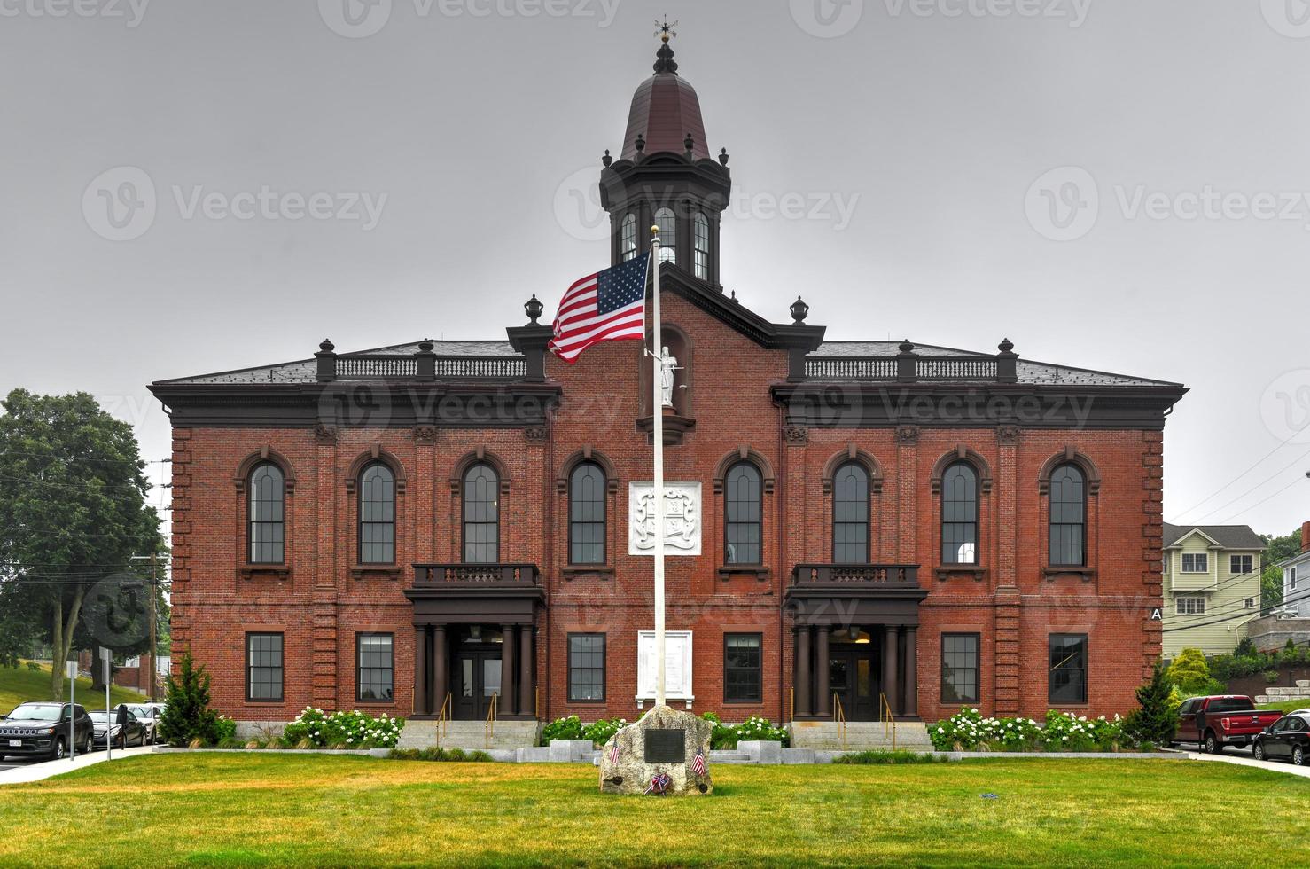 historisches rathausgebäude in plymouth, massachusetts, usa. Plymouth ist berühmt für die Pilger. foto