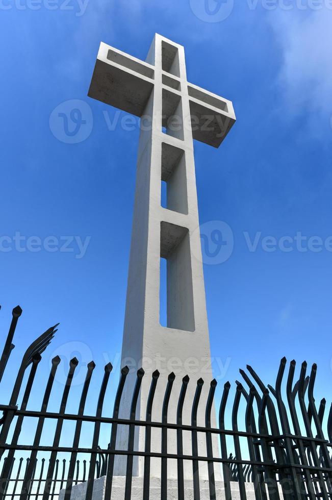 Betonkreuz auf dem Mount Soledad in La Jolla, San Diego, Kalifornien. foto