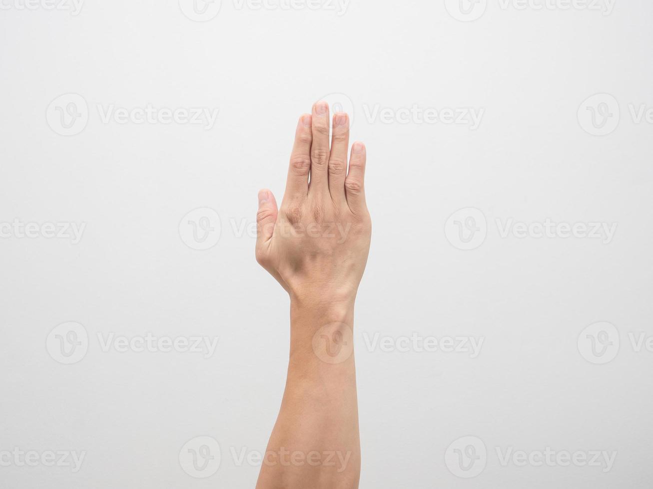 mann hand seitenansicht weiß isoliert foto