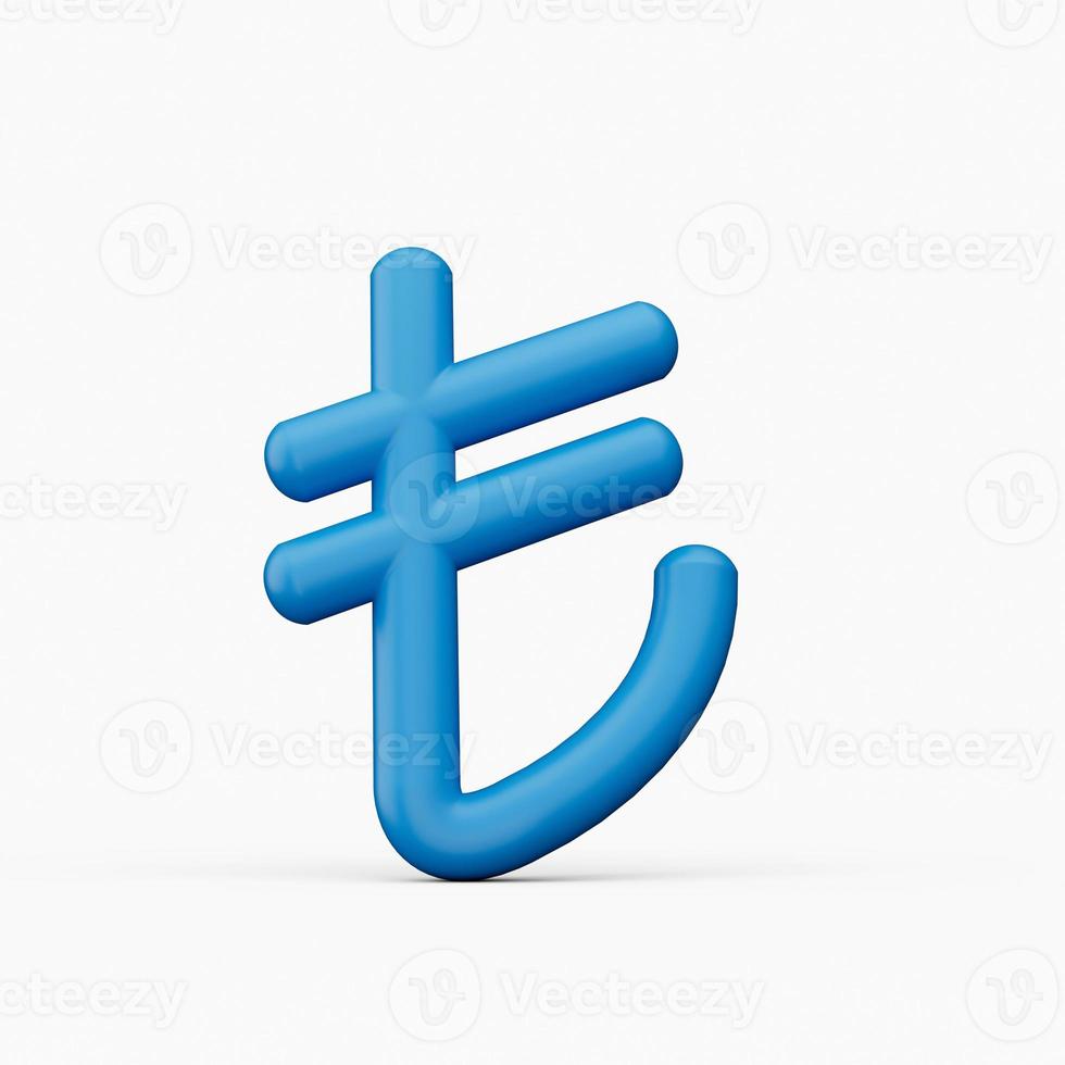 Türkische Lira-Symbol. türkische lira zeichen symbol 3d isometrische 3d illustration foto