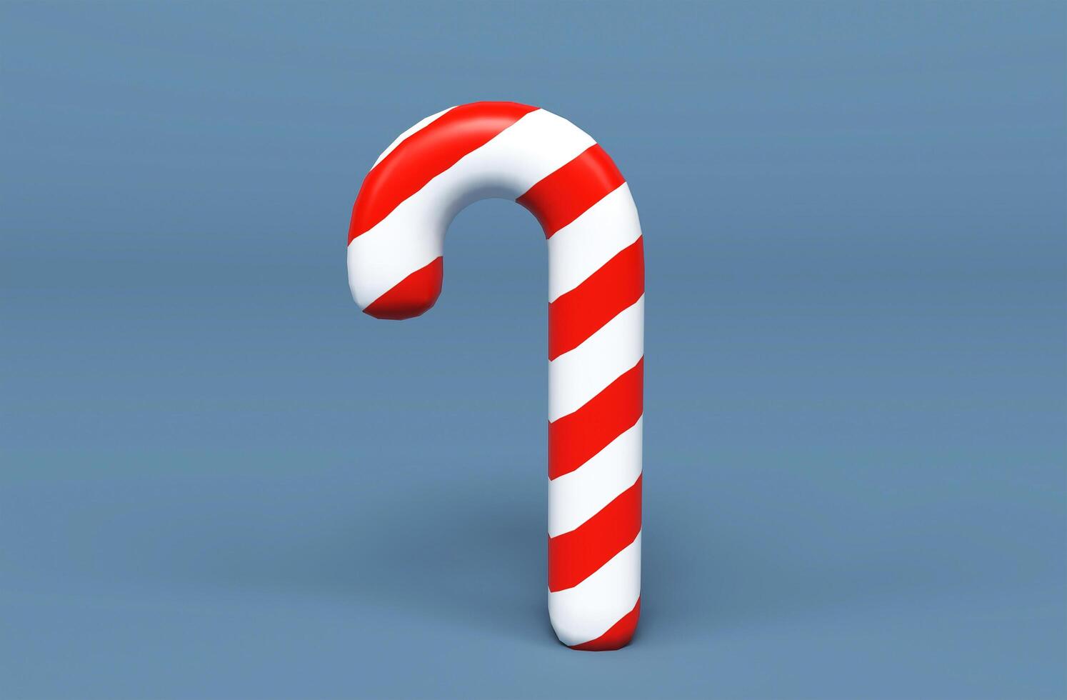 Candy Cane Symbol 3D-Darstellung auf graublauem Hintergrund. foto