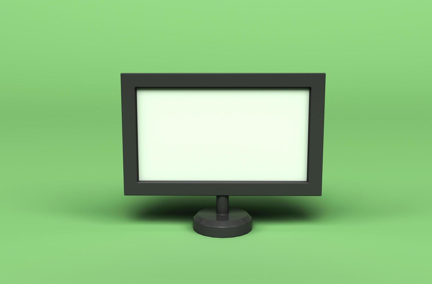 Computermonitoranzeige 3D-Darstellung auf weißem Hintergrund. foto