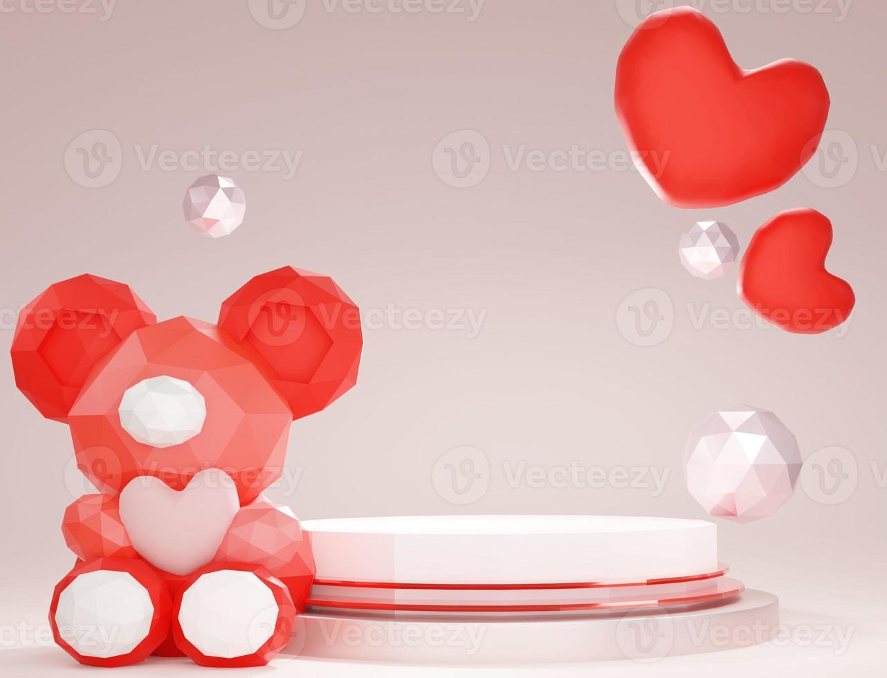 3D süße Bär zum Valentinstag foto