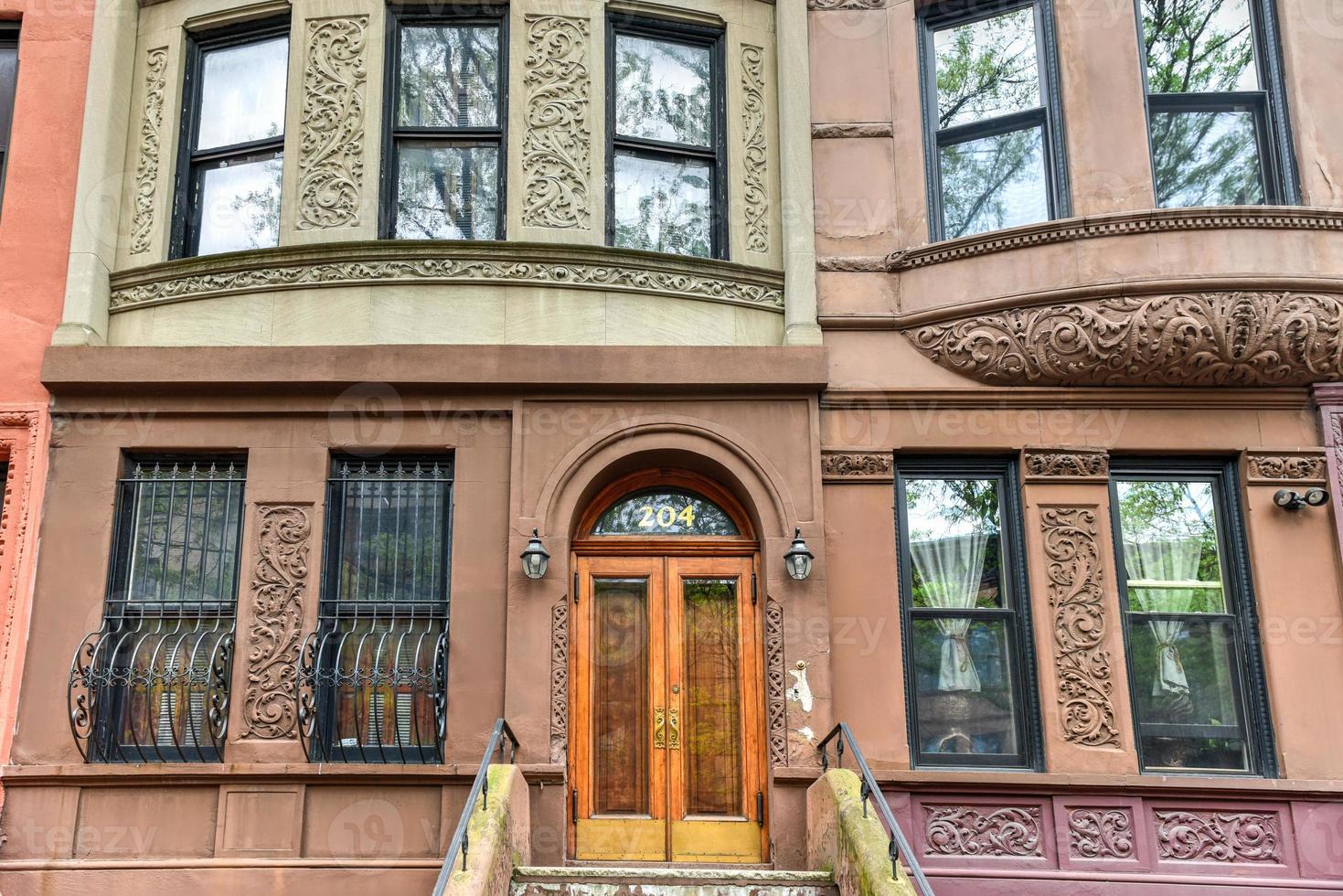 Brownstones im Harlem-Viertel von New York City, 2022 foto