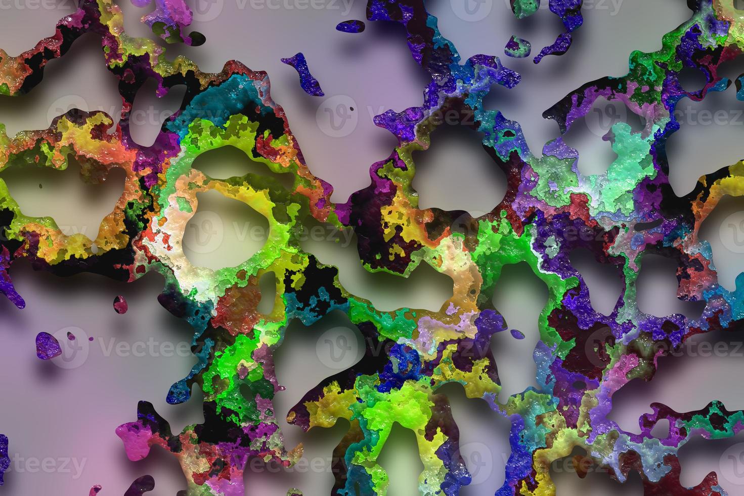 abstrakter 3D-Hintergrund mit Farbverlauf, holografische Textur, abstrakter flüssiger Hintergrund, geometrische Textur, digitale Hintergrundillustration foto