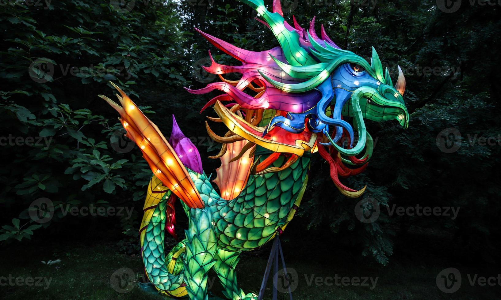 Chinesischer Drachenhintergrund mit schönen Lichtern in hoher Auflösung. foto