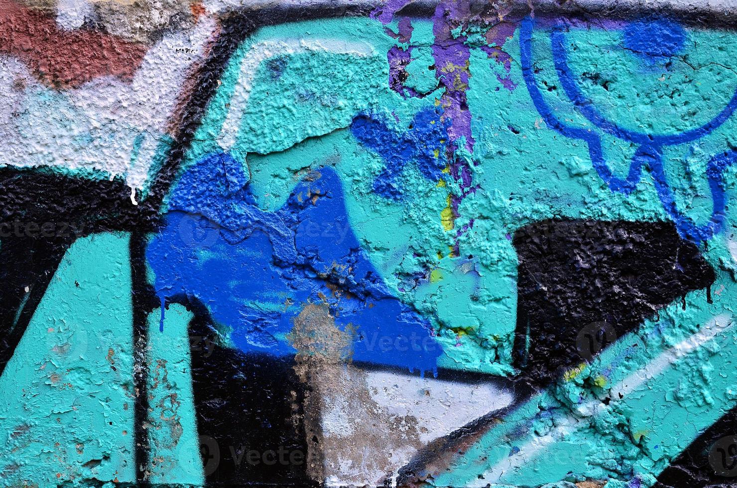 schöne Straßenkunst-Graffiti. abstrakte farbe kreative zeichnung modefarben an den mauern der stadt. urbane Gegenwartskultur. Titelfarbe an Wänden. Kultur Jugendprotest foto