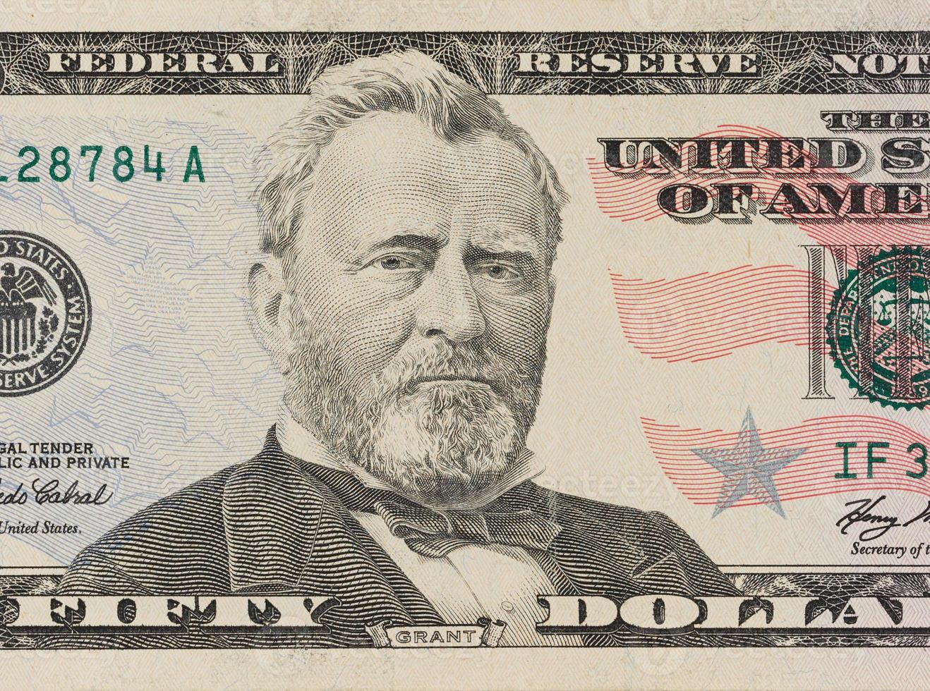 Porträt des ehemaligen US-Präsidenten Ulysses Grant. Makro ab 50 Dollar foto