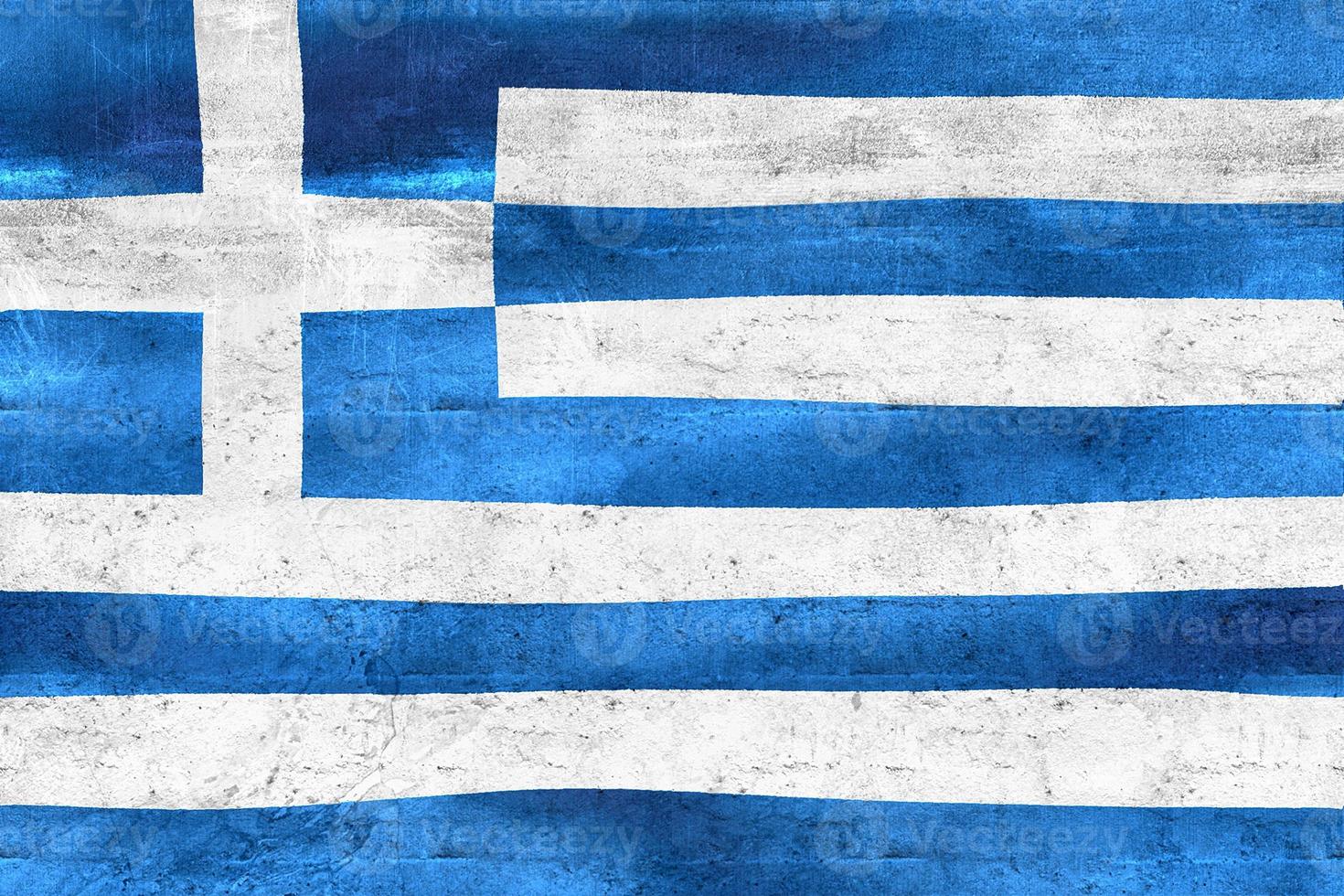 griechische flagge - realistische wehende stoffflagge foto