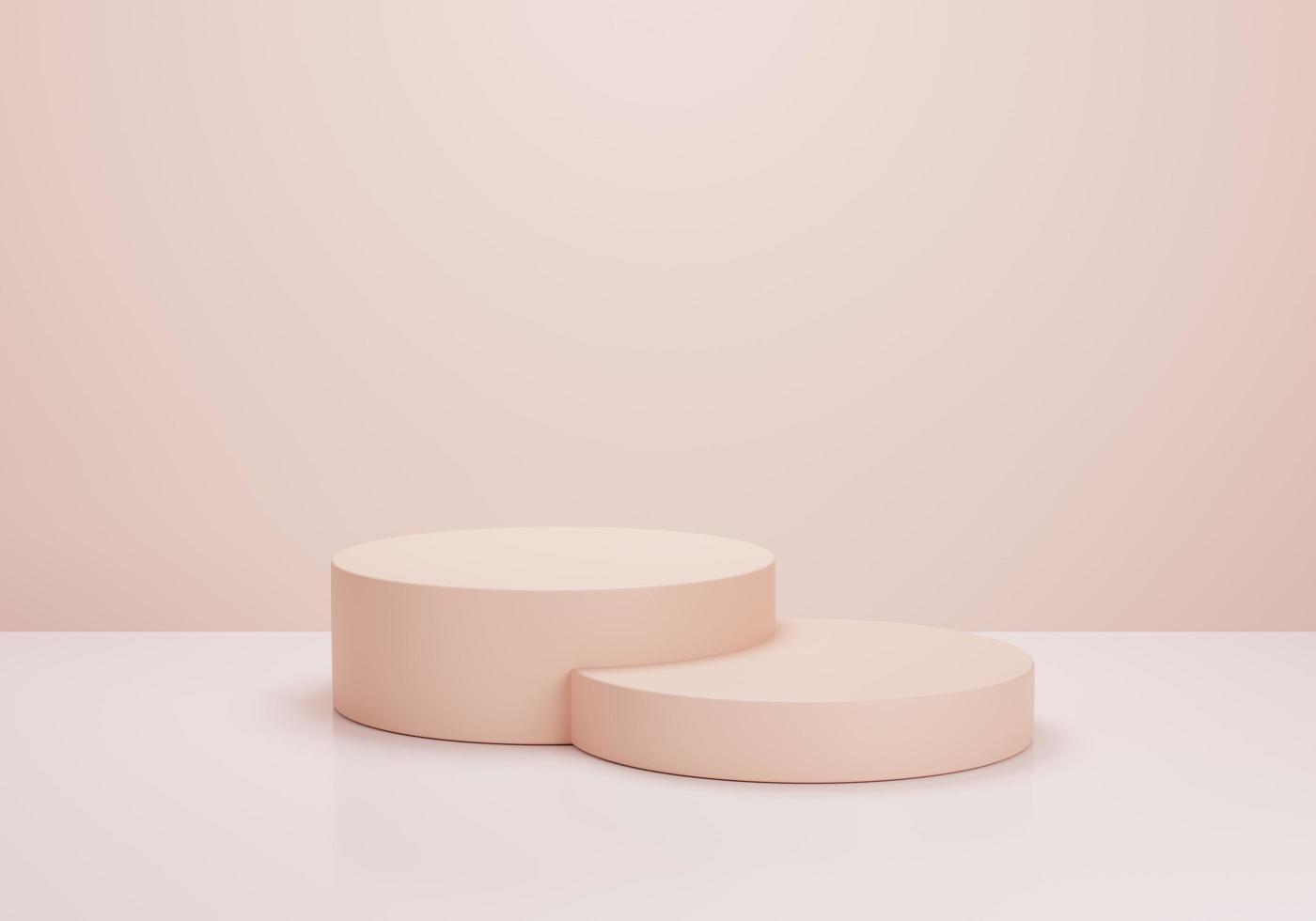 Rosa geometrisches 3D-Produktanzeige-Hintergrundkonzept Abstraktes Podium Zylinder 3D-Darstellung foto