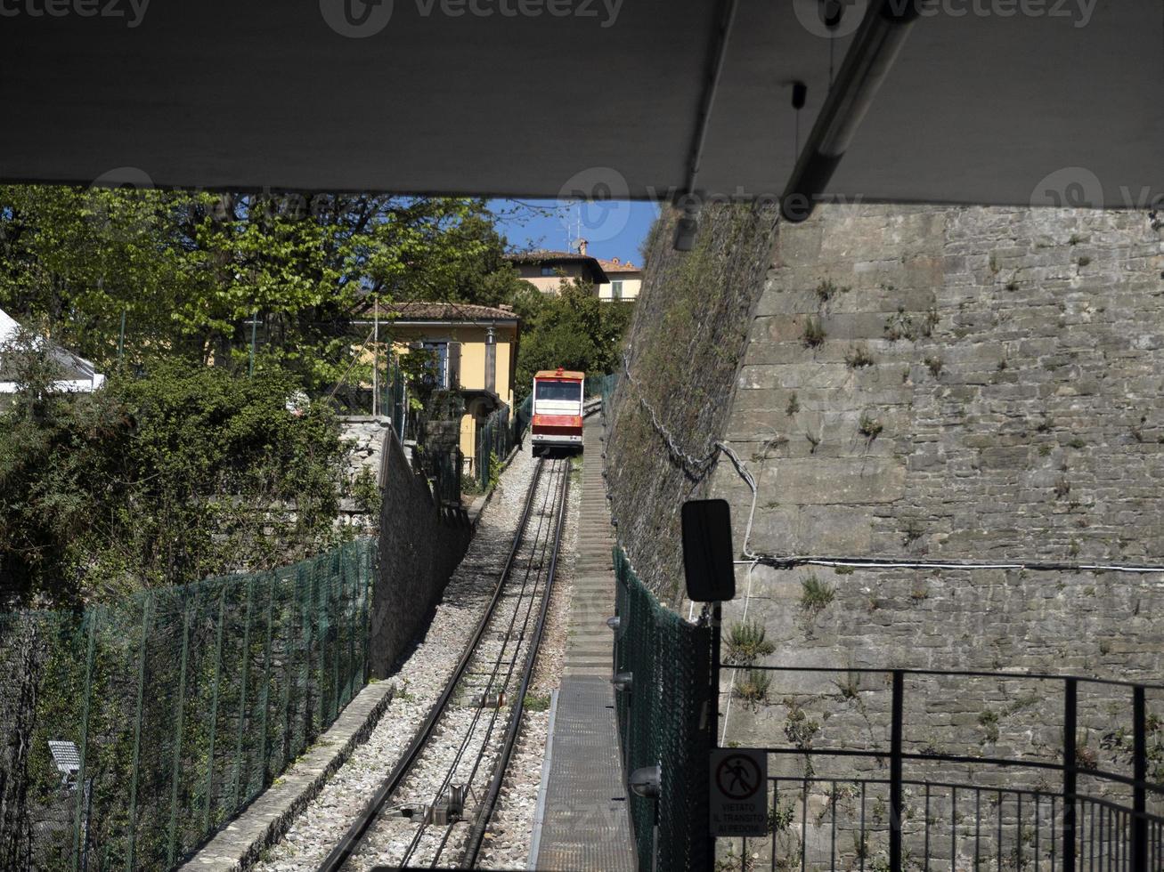 alte Bergamo-Seilbahn Standseilbahn foto