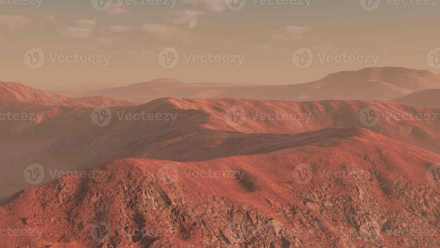 Panorama auf rote Dünen und Berge foto