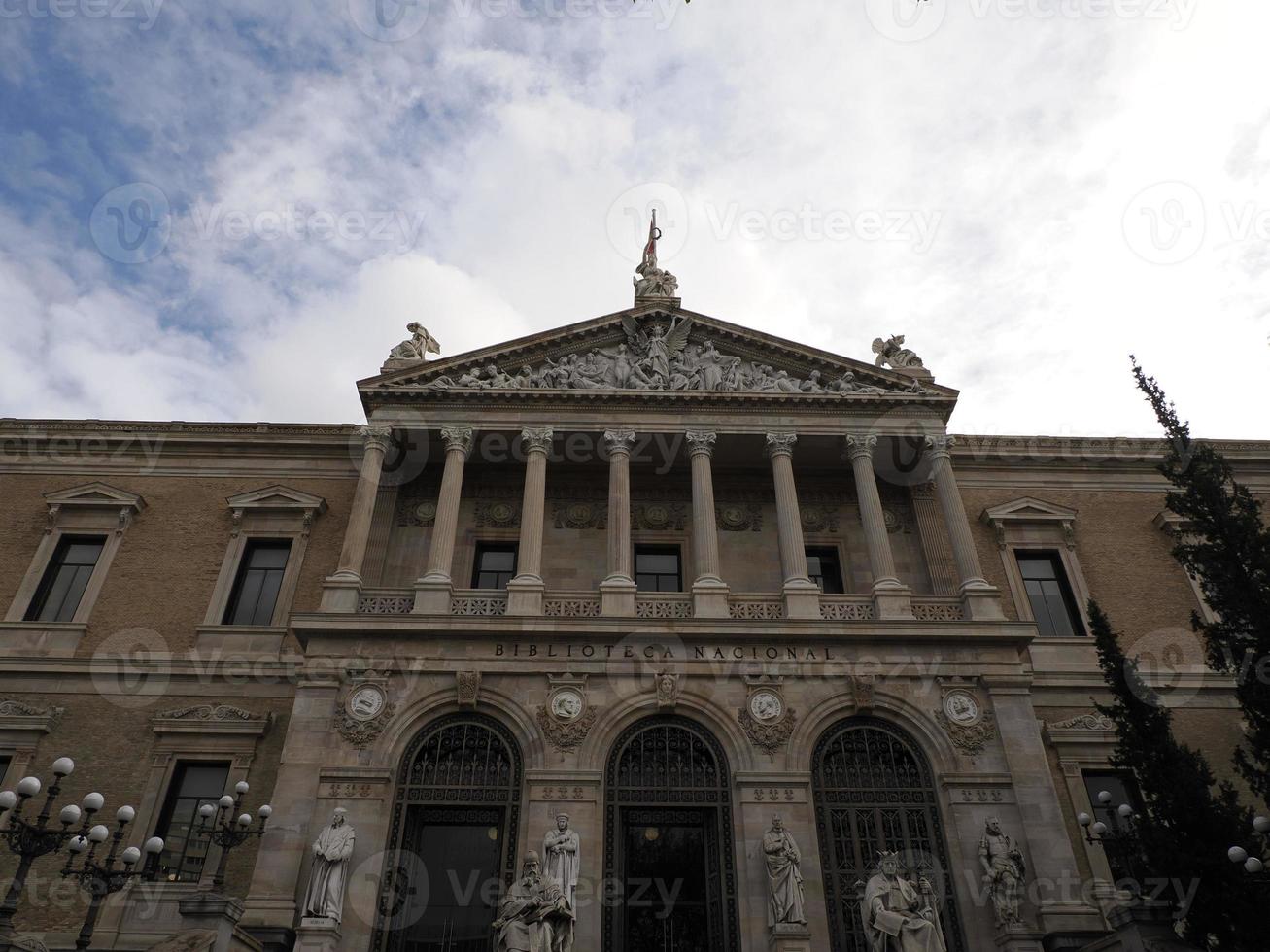 Nationalbibliothek von Madrid, Spanien. Architektur und Kunst foto