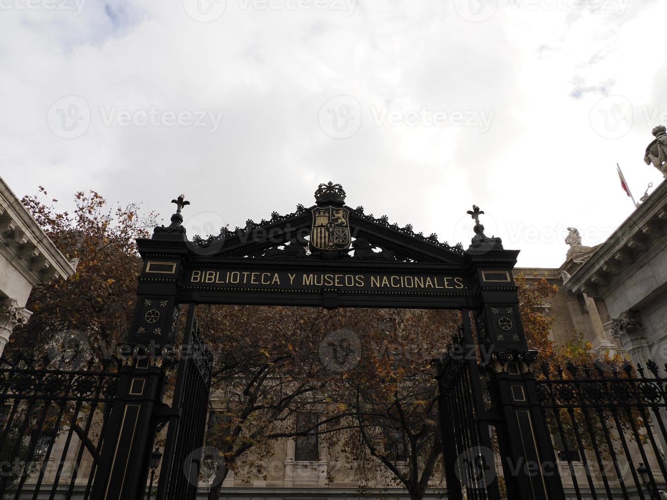 Nationalbibliothek von Madrid, Spanien. Architektur und Kunst foto