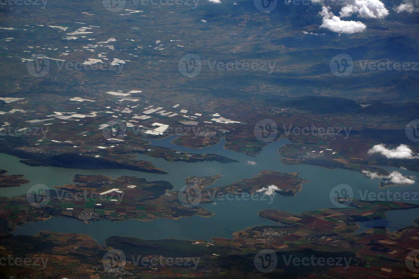leon guanajuato luftpanorama landschaft von flugzeugseen foto