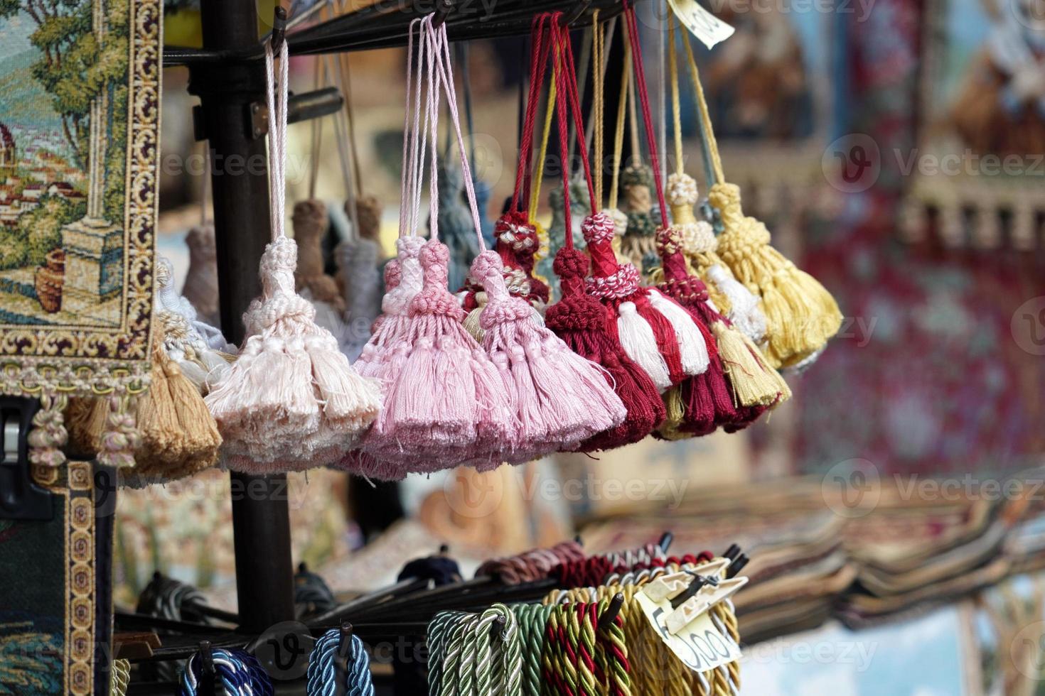 Quaste in vielen Farben auf dem Florentiner Markt foto