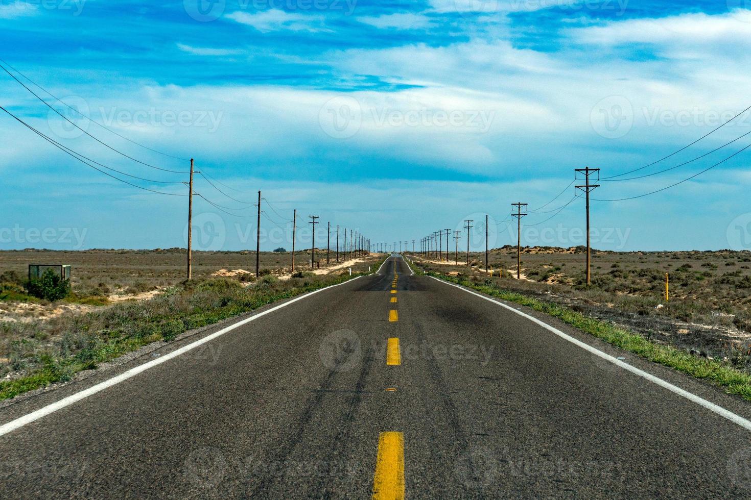 baja california landschaft endlose gerade panoramastraße foto