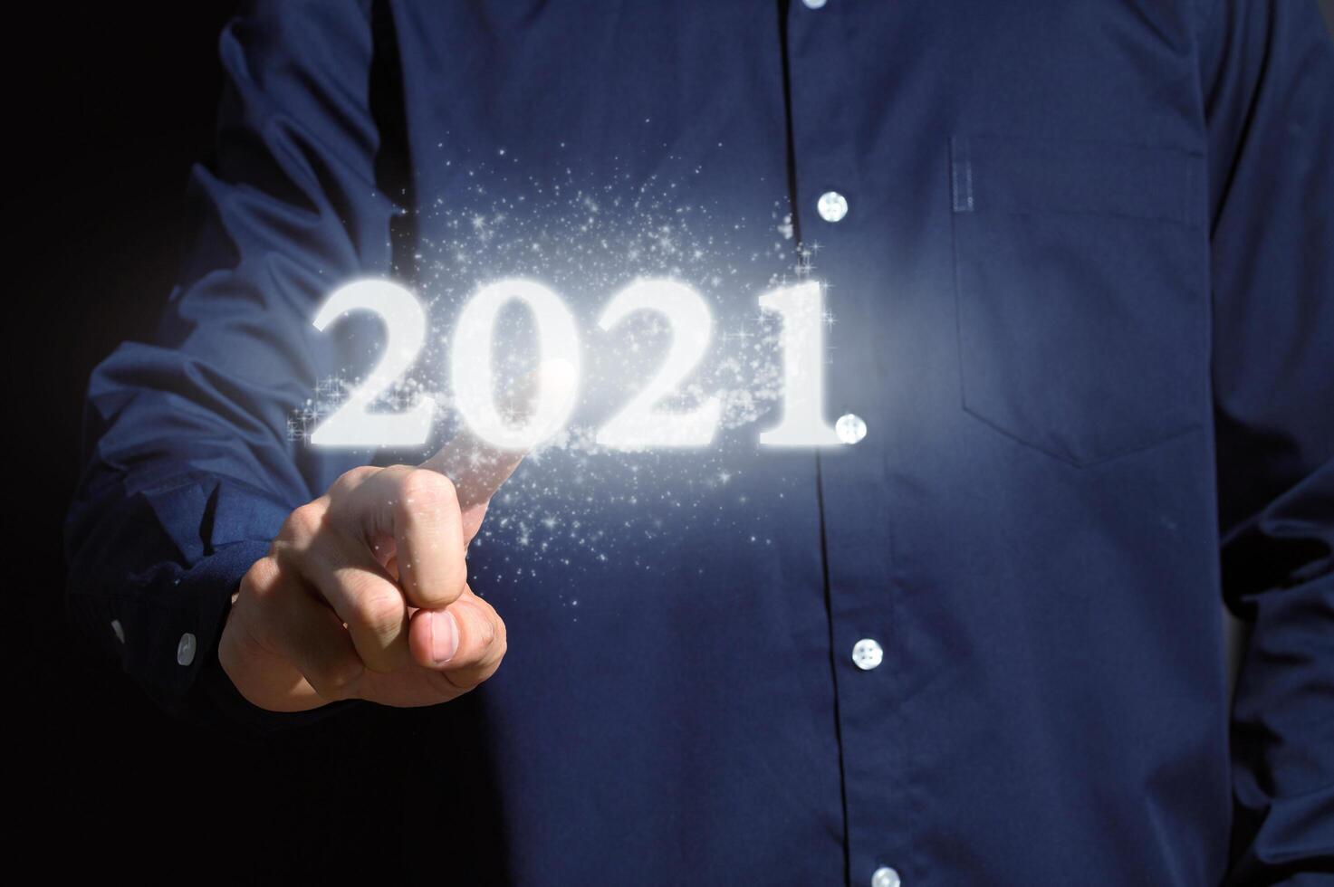 menschliche Hand und Inschrift 2021 foto