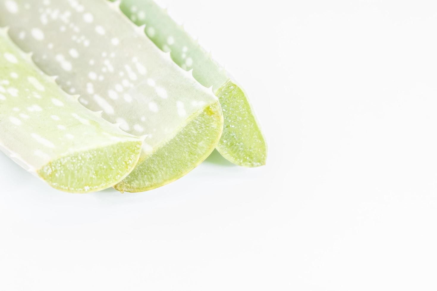 geschnittene Aloe Vera auf weißem Hintergrund foto