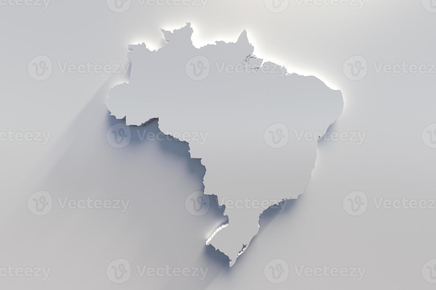 extrudierte Karte von Brasilien 3D-Rendering foto