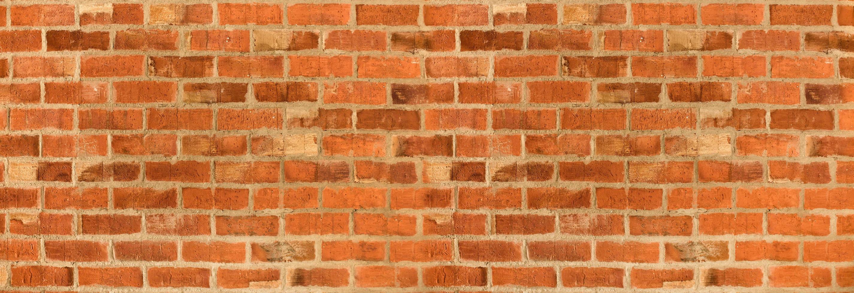 Panorama der orange Backsteinmauer Textur oder Hintergrund foto