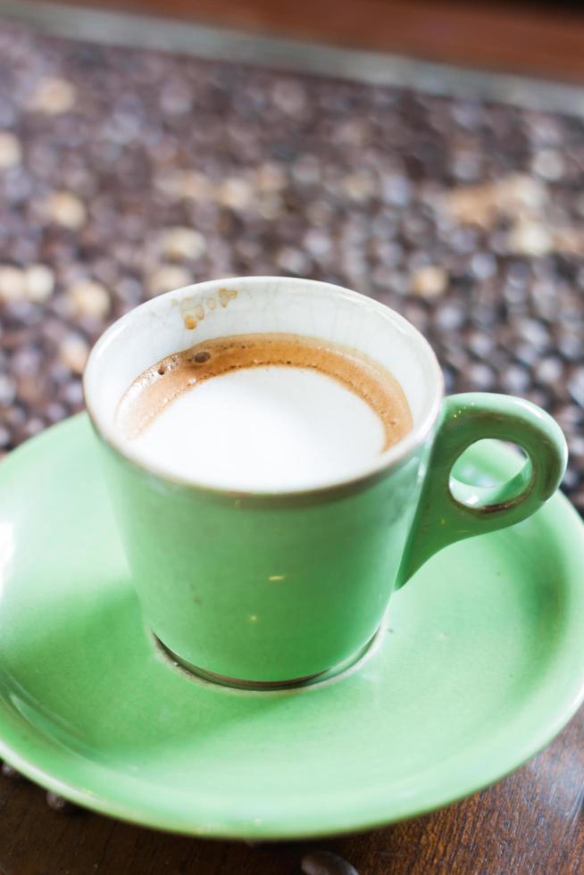 Kaffeetasse mit Mikroschaum foto