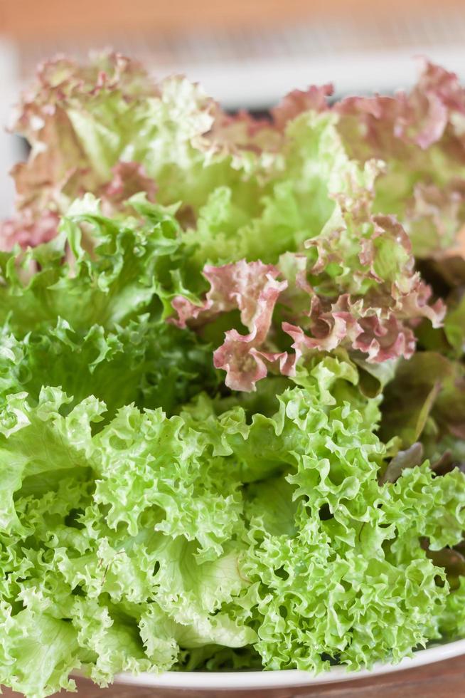 Nahaufnahme von grünen Salatblättern foto