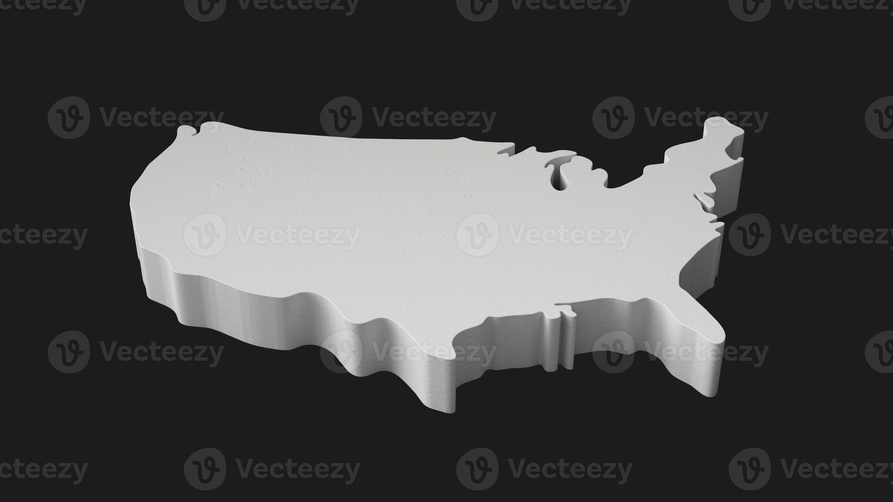 Karte der Vereinigten Staaten von Amerika - 3D-Darstellung der US-Karte USA foto