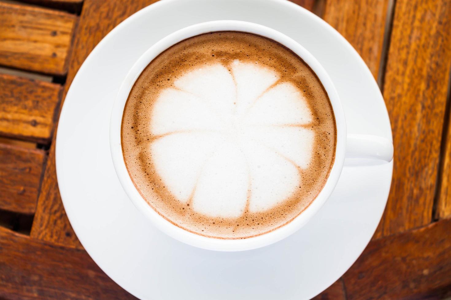 Draufsicht auf einen Latte foto