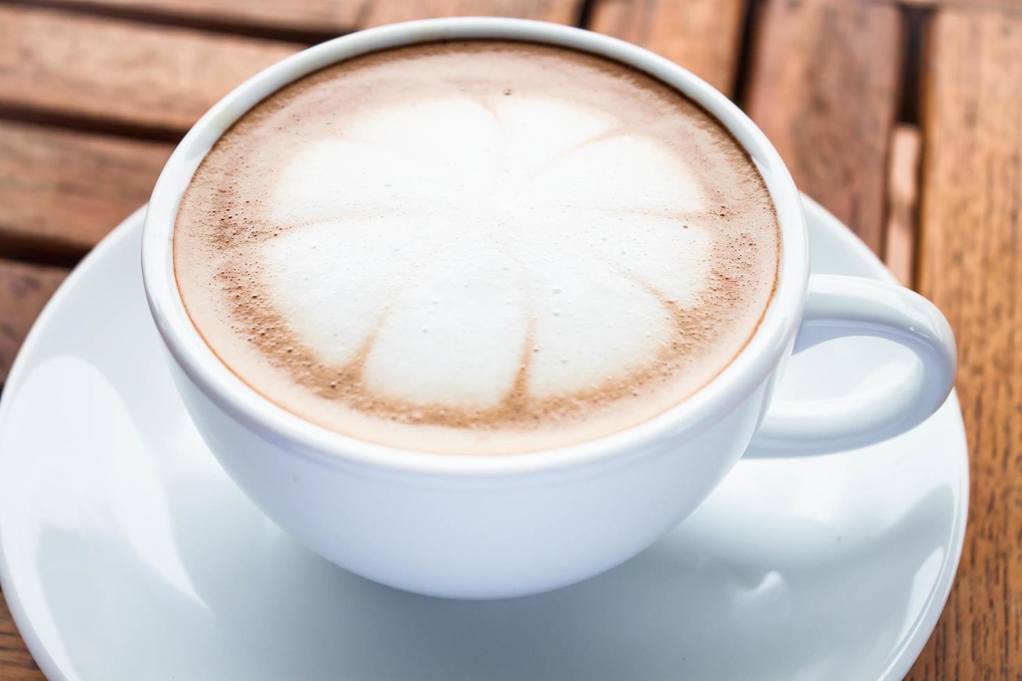 Nahaufnahme einer Tasse Cappuccino foto