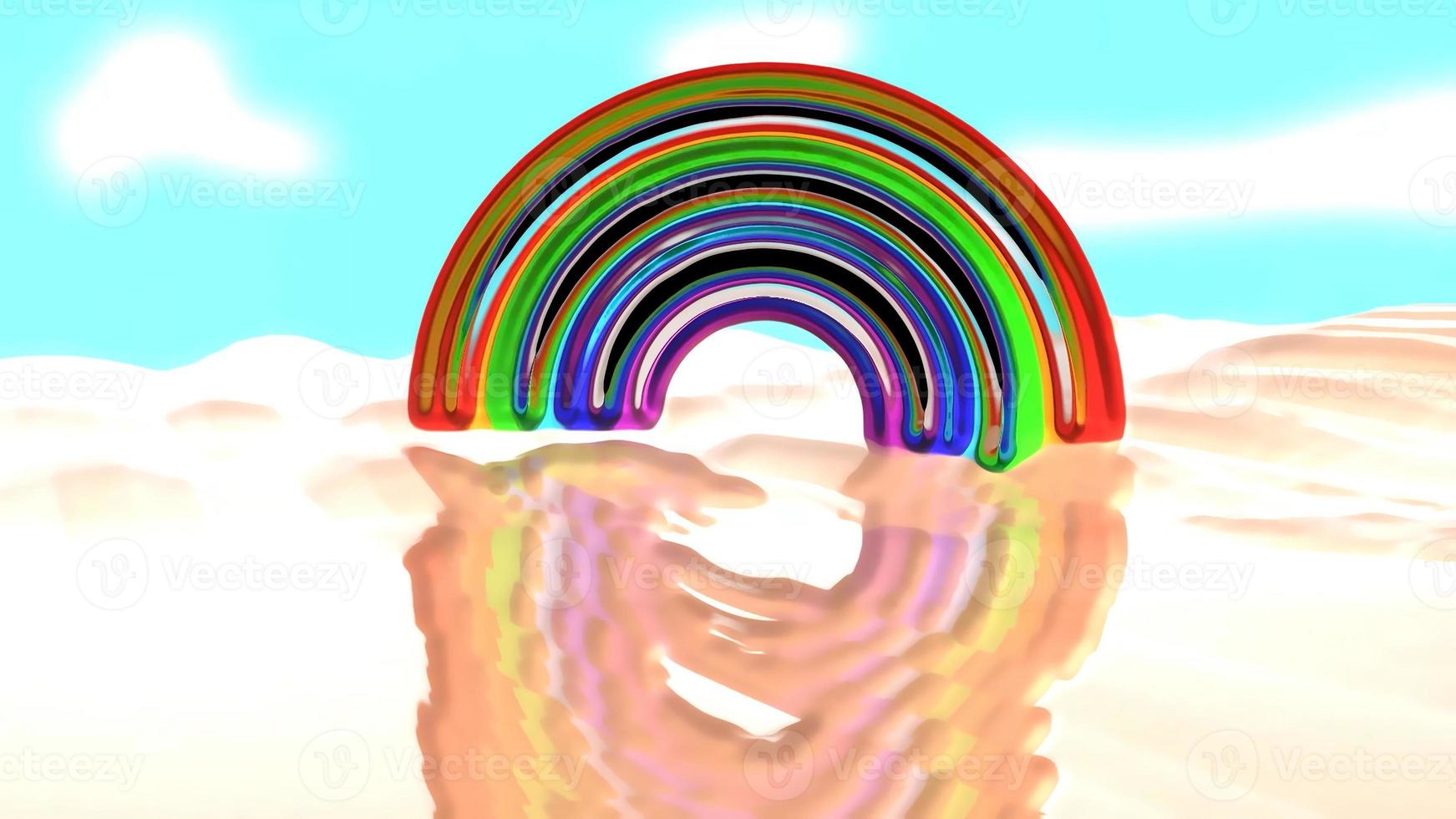 Regenbogen Freude Hintergrundvideo 3D-Rendering foto