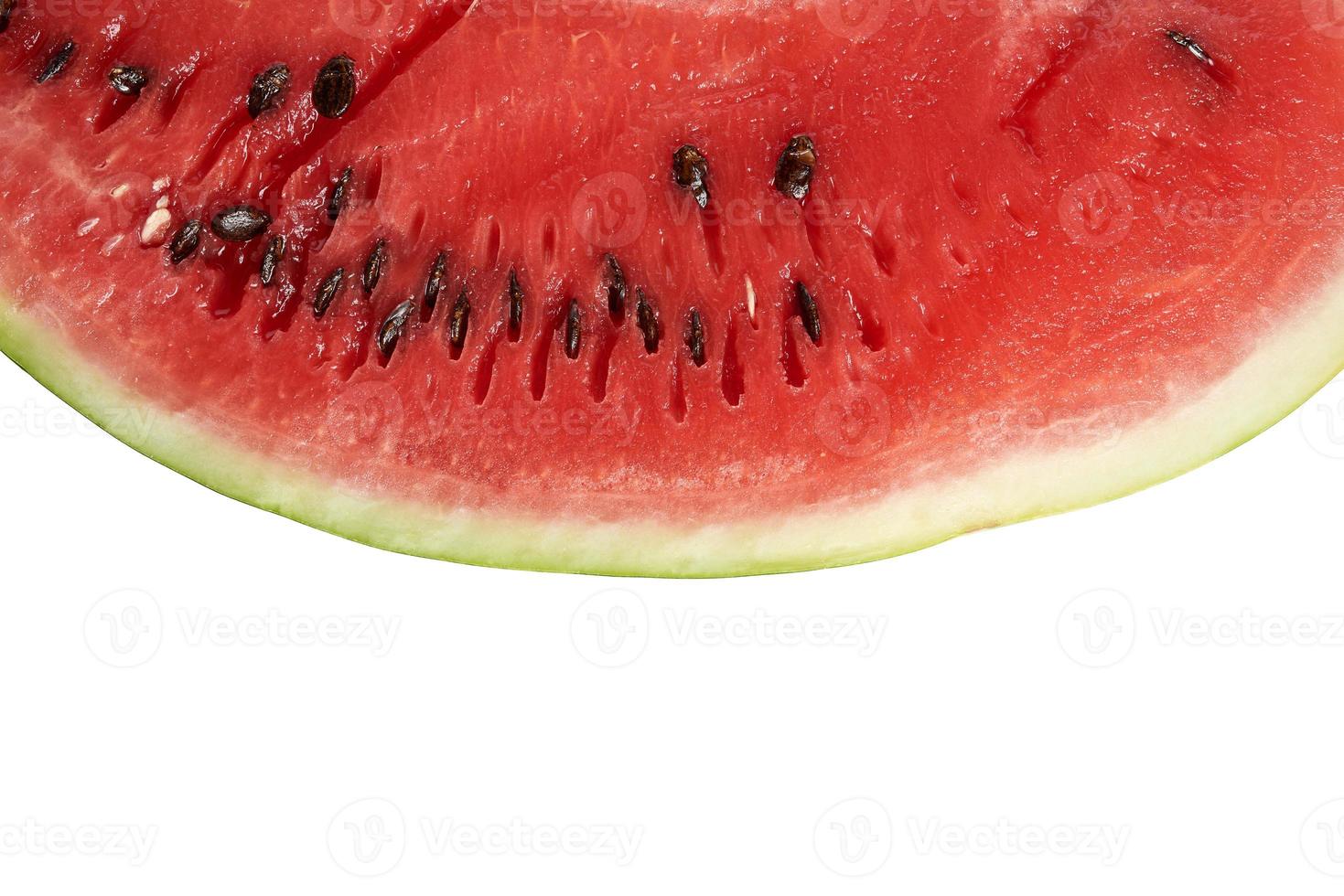 Textur der roten reifen Wassermelone mit braunen Samen, Kopierraum foto