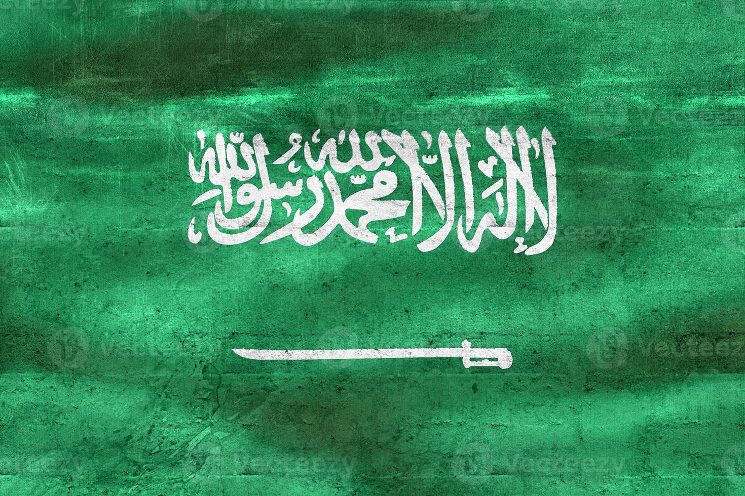 3D-Darstellung einer saudi-arabischen Flagge - realistische wehende Stoffflagge foto