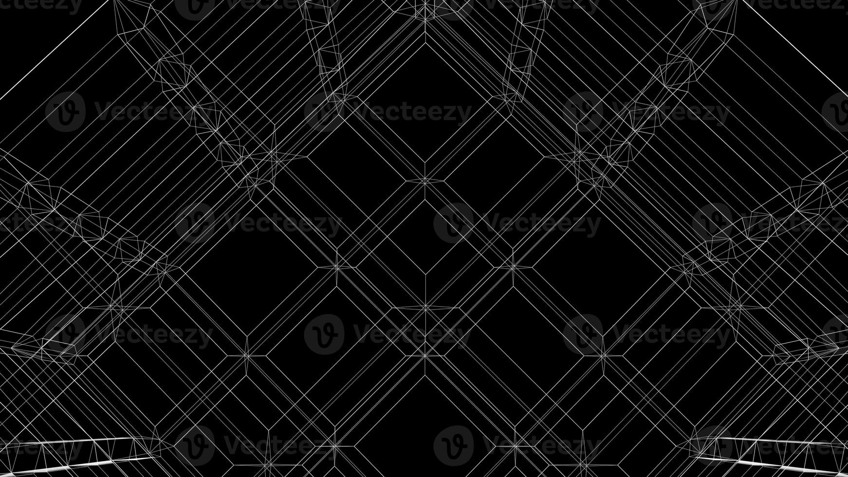 schwarzer Drahtgitter-Hintergrund mit geometrischer Struktur foto