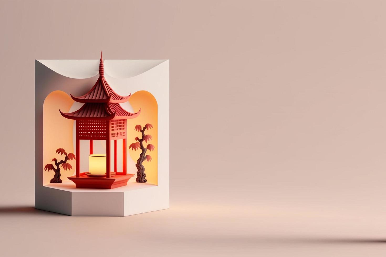 Chinesisches Neujahr 3D-Rendering-Dekoration foto