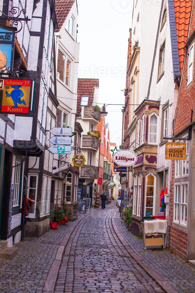 alte straßen in der stadt bremen, deutschland foto