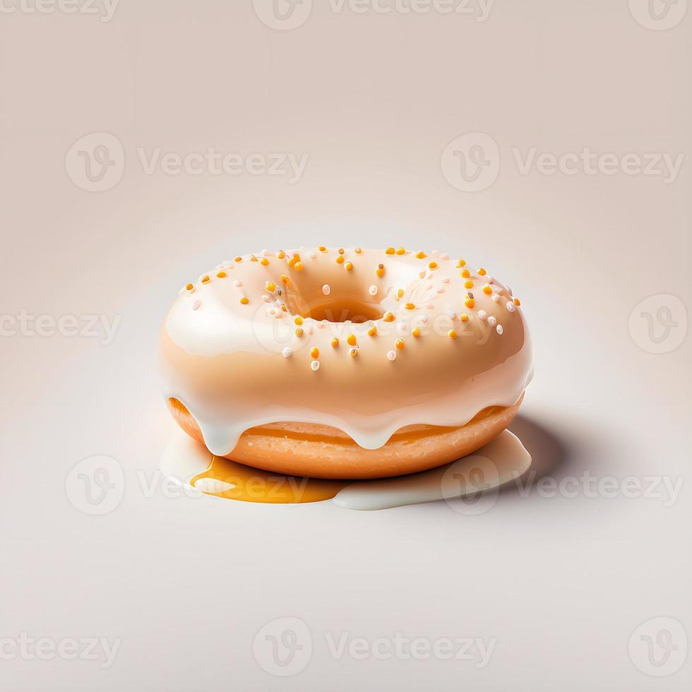 Donuts auf weißem Hintergrund, perfekt für Werbung, Verpackung, Menüs, Kochbücher. Hervorheben von Texturen und Details, Aufnahme von oben, hochauflösend, geeignet für Druck, Poster, Banner und mehr foto