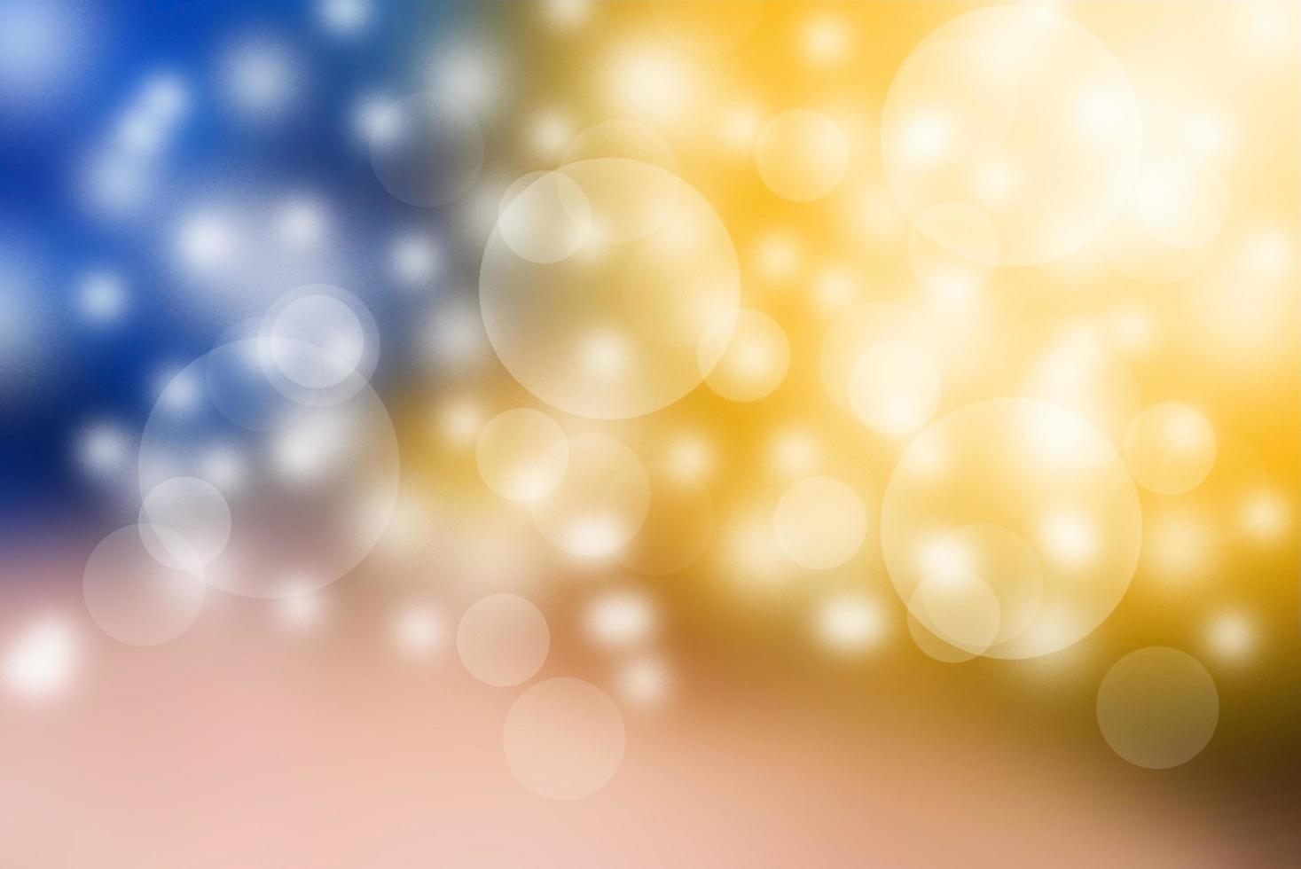 Bokeh auf dem goldenen und blauen Hintergrund foto