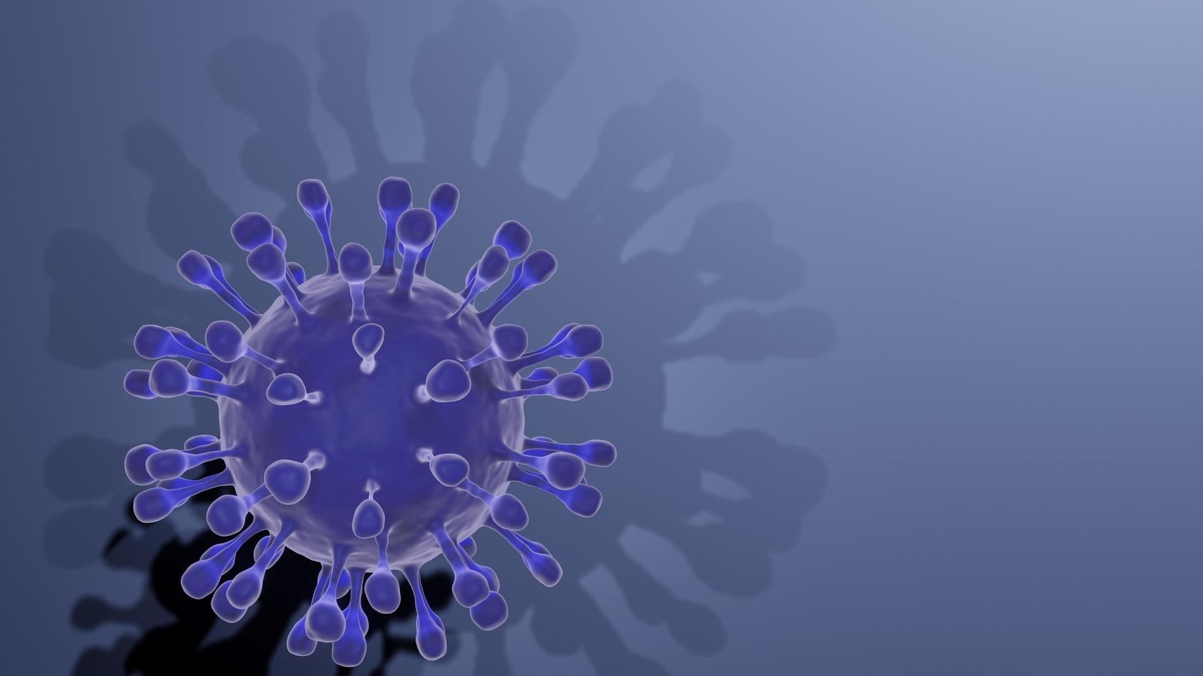 Coronavirus oder Covid-19-Zelle unter dem Mikroskop foto
