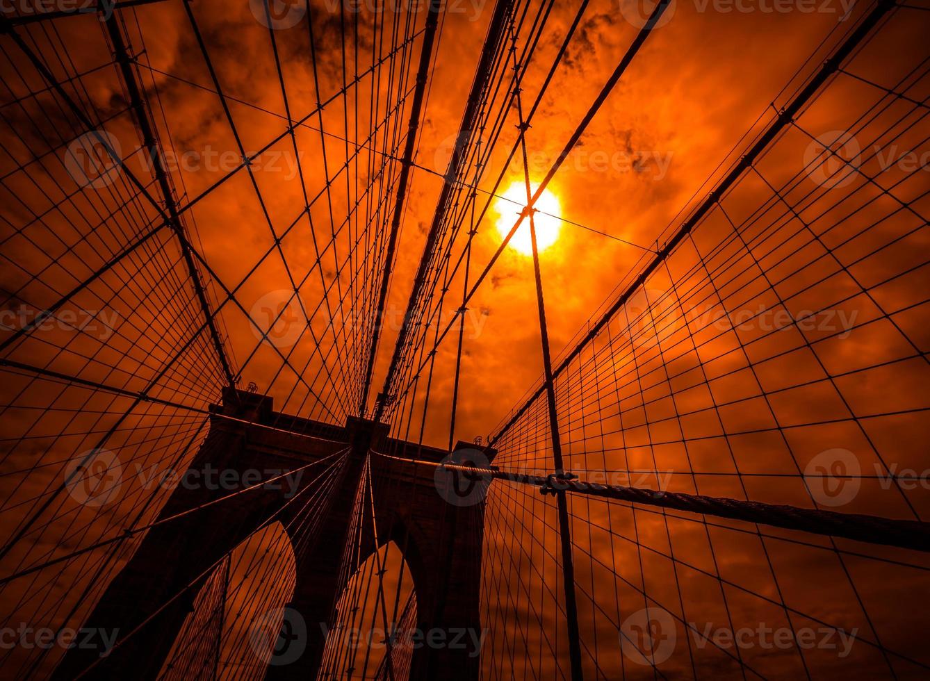 Brooklyn-Brückensilhouette foto