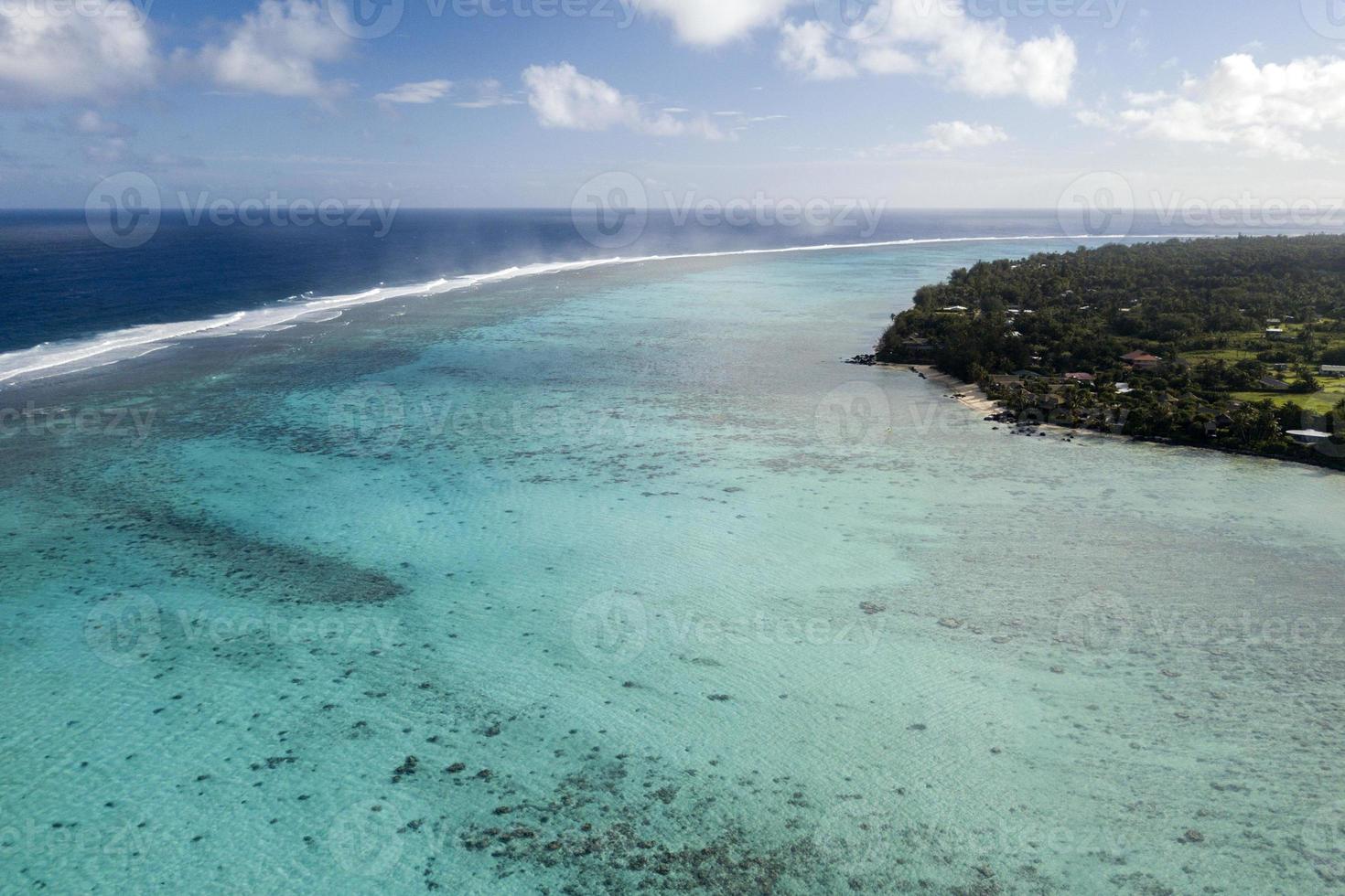 Muri Beach Cook Island Polynesien Tropenparadies Luftaufnahme foto