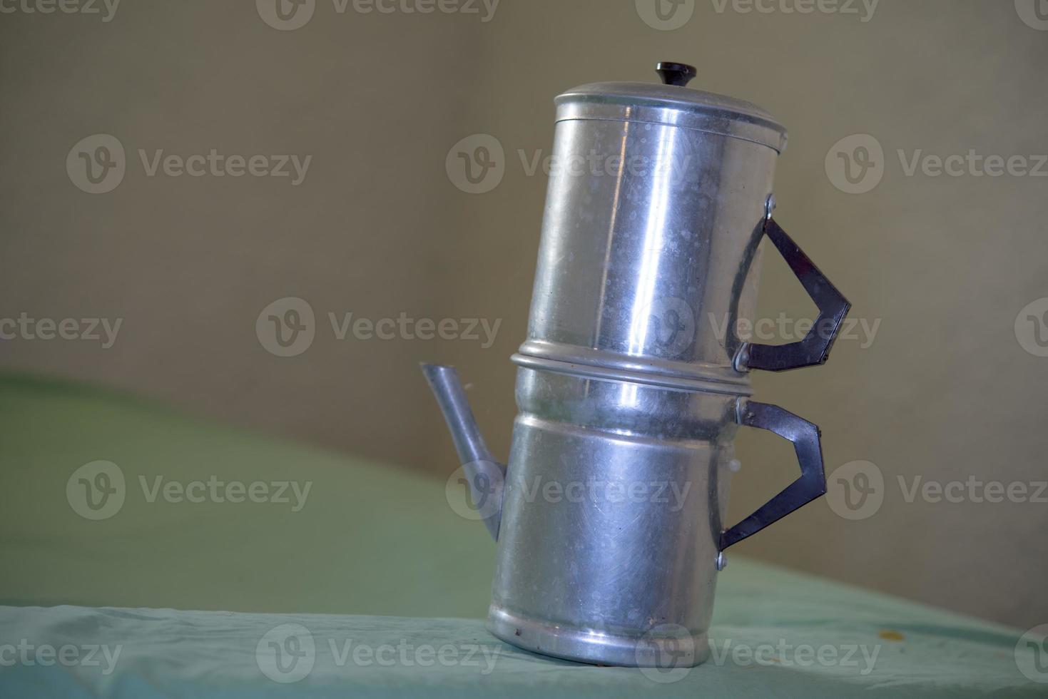 Vintage metallische Kaffeemaschine aus Neapel Italien foto