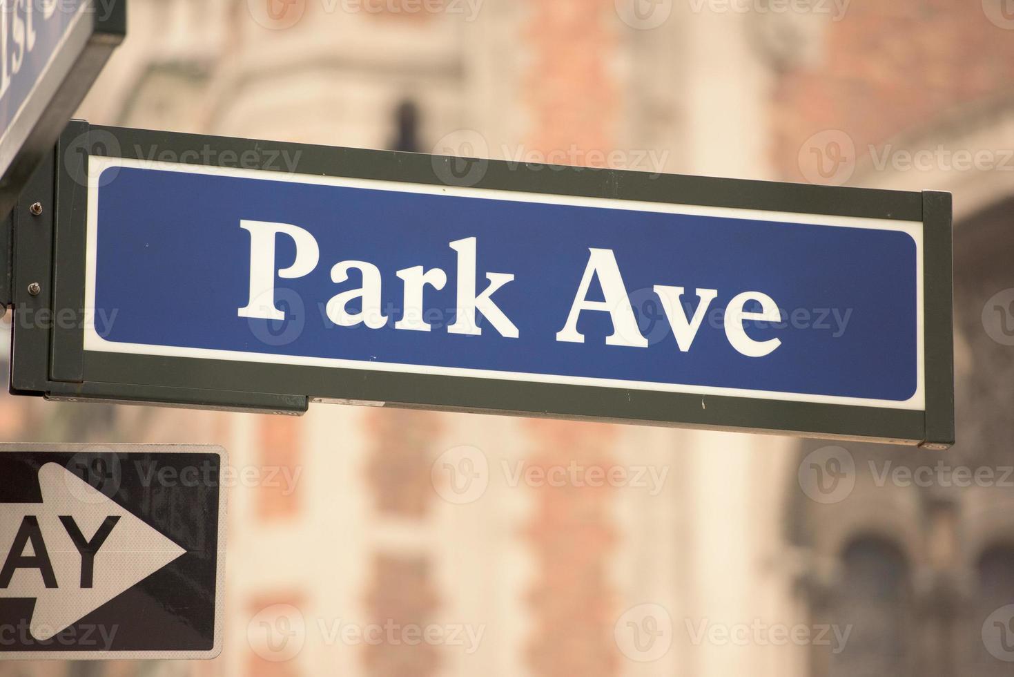 New Yorker Straßenschild Park Avenue foto