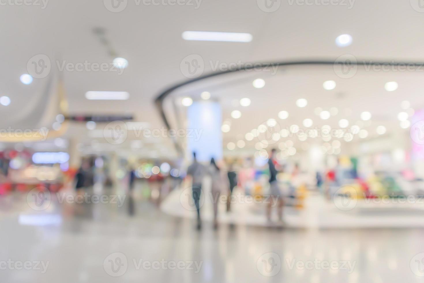 abstrakte Unschärfe modernes Einkaufszentrum Innenhintergrund foto